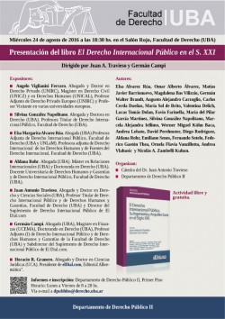 Presentación del libro <i>El Derecho Internacional Público en el S. XXI</i>