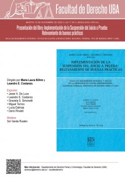 Presentación del libro: <i>Implementación de la Suspensión del Juicio a Prueba: Relevamiento de buenas prácticas</i>