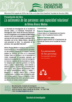 Presentación del libro <i>La autonomía de las personas: una capacidad relacional</i>, de Silvina Álvarez Medina