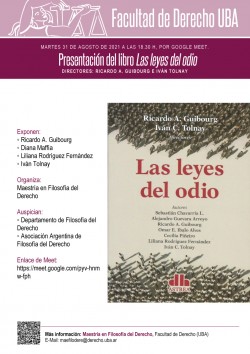 Presentación del libro <i>Las leyes del odio</i>