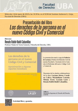 Presentación del libro <i>Los derechos de la persona en el nuevo Código Civil y Comercial</i>