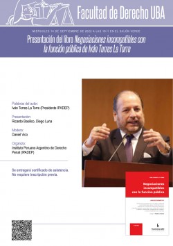 Presentación del libro <i>Negociaciones incompatibles con la función pública</i> de Iván Torres La Torre