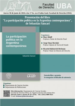Presentación del libro "La participación política en la Argentina contemporánea", de Sebastián Sancari