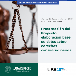 Presentación del Proyecto elaboración base de datos sobre derechos consuetudinarios