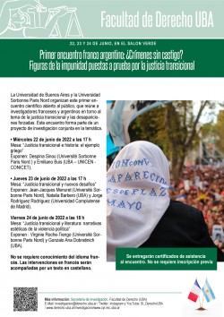 Primer encuentro franco argentino: ¿Crímenes sin castigo? Figuras de la impunidad puestas a prueba por la justicia transicional