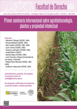 Primer seminario internacional sobre agrobiotecnología, plantas y propiedad intelectual