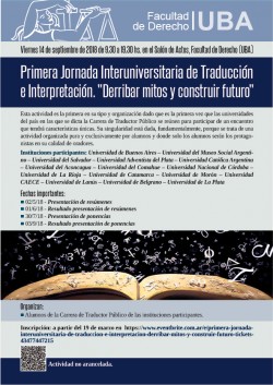 Primera Jornada Interuniversitaria de Traducción e Interpretación. "Derribar mitos y construir futuro"