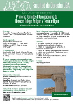 Primeras Jornadas Internacionales de Derecho Griego Antiguo y Tardo-antiguo