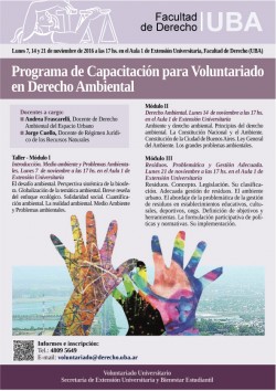 Programa de capacitación para voluntariado en Derecho Ambiental