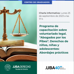 Programa de capacitación sobre voluntariado legal. "Abogados por los Pibes". Derechos de niños, niñas y adolescentes: Abordajes prácticos