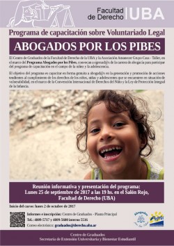 Programa de capacitación sobre Voluntariado Legal. Abogados por los pibes