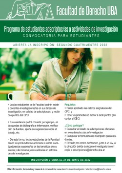 Programa de estudiantes adscriptos/as a actividades de InvestigaciÃ³n - 2022 - 2Âº cuatrimestre