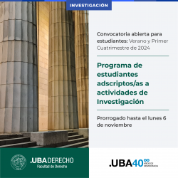 Programa de estudiantes adscriptos/as a actividades de Investigación - Verano y 1er Cuatrimestre 2024