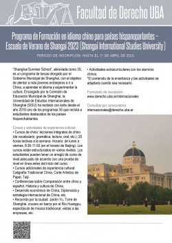 Programa de FormaciÃ³n en idioma chino para paÃ­ses hispanoparlantes - Escuela de Verano de Shangai 2023 (Shangai International Studies University)