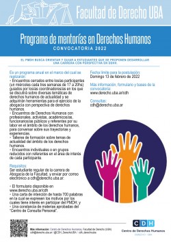 Programa de mentorÃ­as en Derechos Humanos. Convocatoria 2022