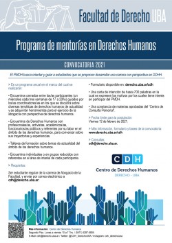 Programa de mentorías en derechos humanos. Convocatoria 2021