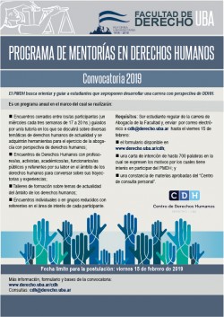 Programa de Mentorías en Derechos Humanos - Convocatoria 2019