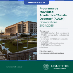 Programa de Movilidad Académica "Escala Docente" (AUGM) - Convocatoria 2024/2025