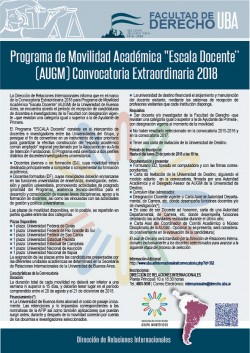 Programa de Movilidad Académica "Escala Docente" (AUGM). Convocatoria Extraordinaria 2018