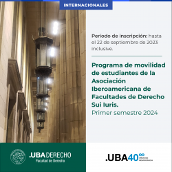 Programa de movilidad de estudiantes de la AsociaciÃ³n Iberoamericana de Facultades de Derecho Sui Iuris - Primer semestre 2024