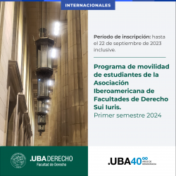 Programa de movilidad de estudiantes de la Asociación Iberoamericana de Facultades de Derecho Sui Iuris - Primer semestre 2024