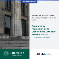 Programa de Promoción de la Ciencia de la UBA en el exterior. Primer cuatrimestre 2024