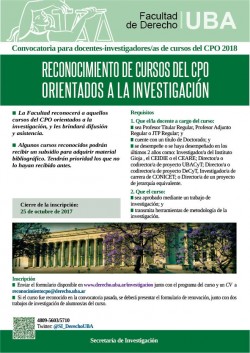 Programa de reconocimiento de cursos del CPO orientados a la investigación 2018