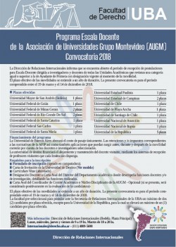 Programa Escala Docente de Asociación de Universidades Grupo Montevideo (AUGM) - Convocatoria 2018