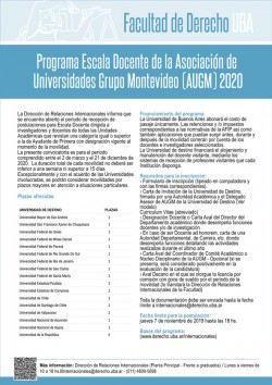 Programa Escala Docente de la Asociación de Universidades Grupo Montevideo (AUGM) 2020