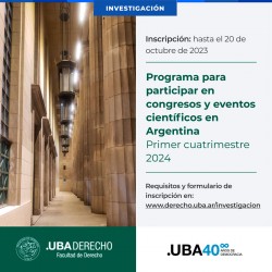 Programa para participar en congresos y eventos científicos en Argentina. Primer cuatrimestre 2024