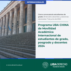 Programa UBA CHINA de Movilidad Académica Internacional de estudiantes de grado, posgrado y docentes 2024
