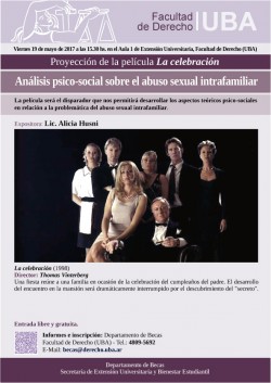 Proyección de la película <i>La celebración</i>: Análisis psico-social sobre el abuso sexual intrafamiliar