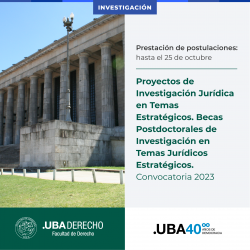 Proyectos de Investigación Jurídica en Temas Estratégicos. Becas Postdoctorales de Investigación en Temas Jurídicos Estratégicos. Convocatoria 2023
