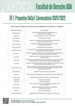 Proyectos DeCyT: Convocatoria 2020-2022