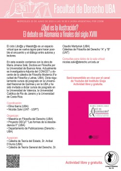 ¿Qué es la ilustración? El debate en Alemania a finales del siglo XVIII. Libr@s y maestr@s