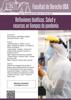Reflexiones bioéticas. Salud y recursos  en tiempos de pandemia