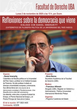 Reflexiones sobre la democracia que viene. Diálogo con Daniel Innerarity