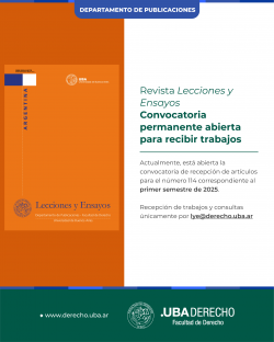 Revista <i>Lecciones y Ensayos</i>: Convocatoria permanente abierta para recibir trabajos