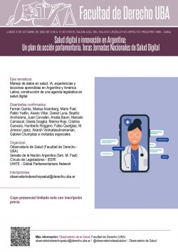 Salud digital e innovaciÃ³n en Argentina: Un plan de acciÃ³n parlamentaria. 1eras Jornadas Nacionales de Salud Digital
