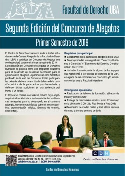 Segunda Edición del Concurso de Alegatos - Primer Semestre de 2019