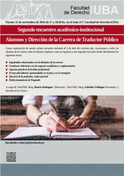 Segundo encuentro académico-institucional - Alumnos y Dirección de la Carrera de Traductor Público