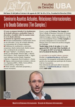 Seminario Asuntos Actuales, Relaciones Internacionales, y la Deuda Soberana (Tim Samples)