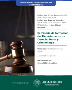 Seminario de formación del Departamento de Derecho Penal y Criminología