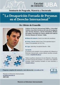 Seminario de Posgrado, Maestría y Doctorado "La Desaparición Forzada de Personas en el Derecho Internacional"