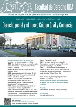 Seminario permanente de la cátedra Garibaldi, edición 2020 - Derecho penal y el nuevo Código Civil y Comercial