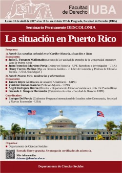 Seminario Permanente DESCOLONIA. "La situación en Puerto Rico"
