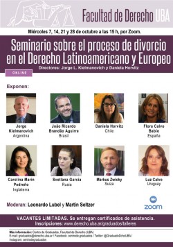 Seminario sobre el proceso de divorcio en el Derecho Latinoamericano y Europeo