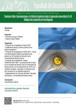 Seminario-taller: Aproximaciones a la Historia Argentina desde la educaciÃ³n universitaria II y III. DiÃ¡logo entre proyectos de investigaciÃ³n