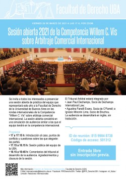 Sesión abierta 2021 de la Competencia Willem C. Vis sobre Arbitraje Comercial Internacional