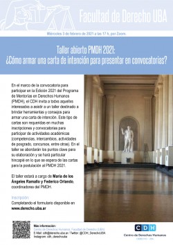 Taller abierto PMDH 2021: ¿Cómo armar una carta de intención para  presentar en convocatorias?